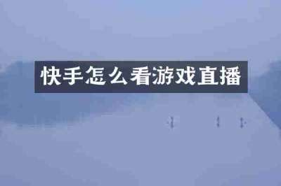 快手怎么看游戏直播