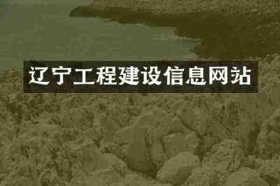 辽宁工程建设信息网站