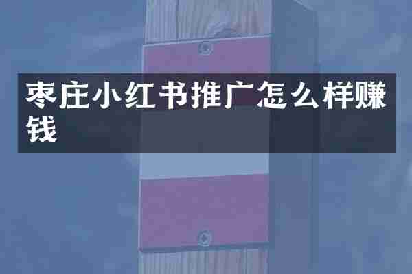 枣庄小红书推广怎么样赚钱