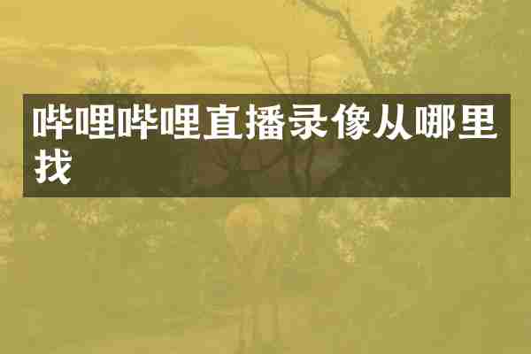 哔哩哔哩直播录像从哪里找