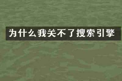 为什么我关不了搜索引擎
