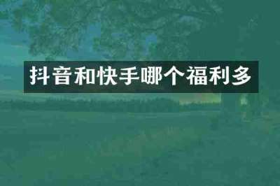 抖音和快手哪个福利多