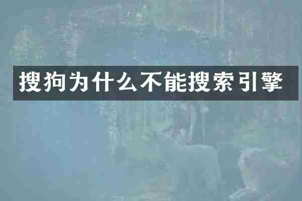 搜狗为什么不能搜索引擎