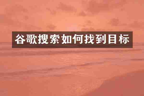 谷歌搜索如何找到目标