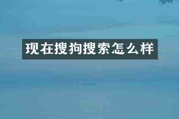 现在搜狗搜索怎么样