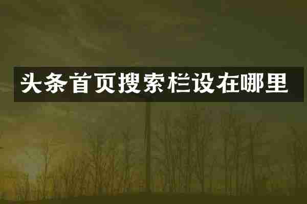 头条首页搜索栏设在哪里