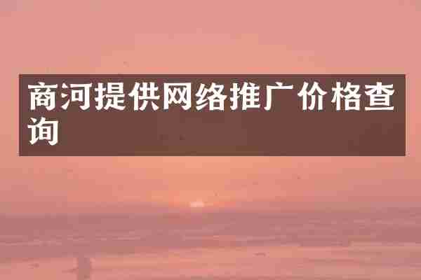 商河提供网络推广价格查询