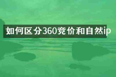 如何区分360竞价和自然ip