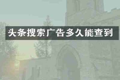 头条搜索广告多久能查到