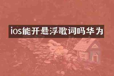 ios能开悬浮歌词吗华为