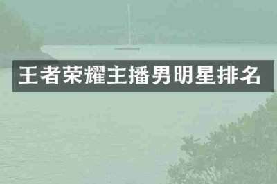 王者荣耀主播男明星排名