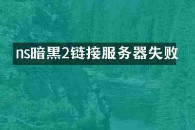 ns暗黑2链接服务器失败