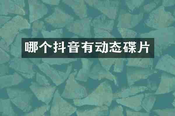 哪个抖音有动态碟片