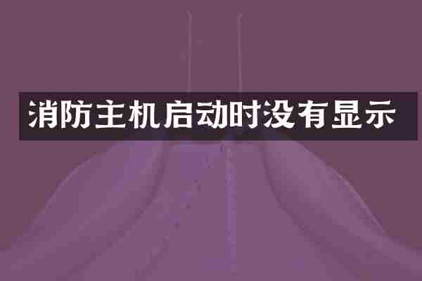 消防主机启动时没有显示