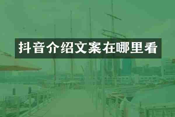 抖音介绍文案在哪里看