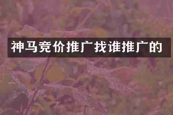 神马竞价推广找谁推广的