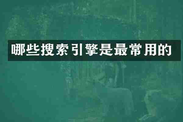 哪些搜索引擎是最常用的