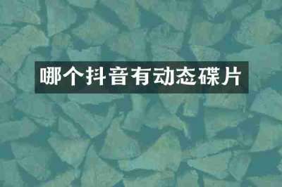 哪个抖音有动态碟片