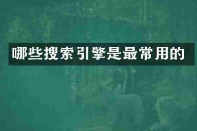 哪些搜索引擎是最常用的