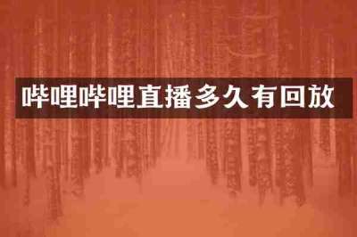 哔哩哔哩直播多久有回放