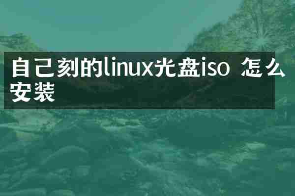 自己刻的linux光盘iso 怎么安装