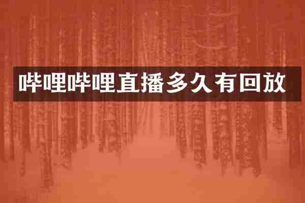 哔哩哔哩直播多久有回放