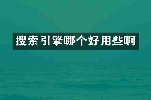 搜索引擎哪个好用些啊