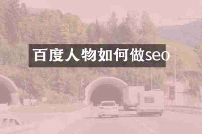 百度人物如何做seo