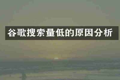 谷歌搜索量低的原因分析