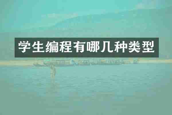 学生编程有哪几种类型