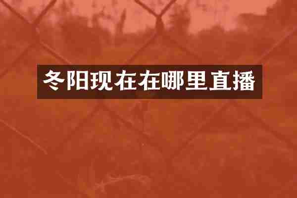 冬阳现在在哪里直播