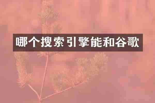 哪个搜索引擎能和谷歌