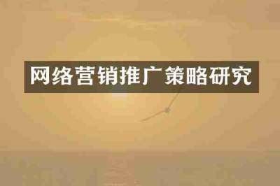 网络营销推广策略研究