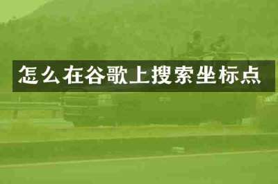 怎么在谷歌上搜索坐标点