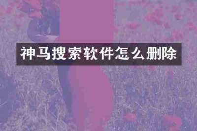神马搜索软件怎么删除