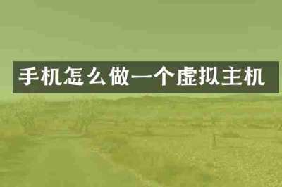 手机怎么做一个虚拟主机