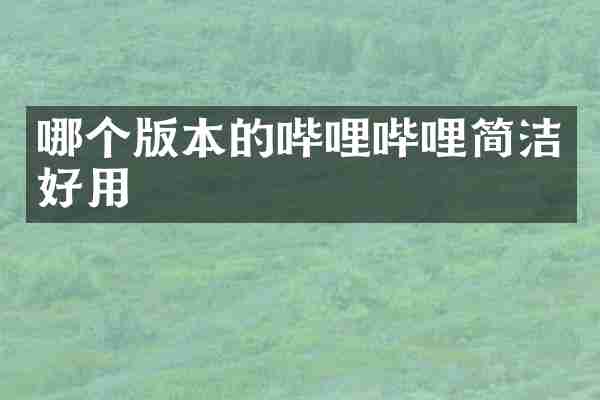 哪个版本的哔哩哔哩简洁好用
