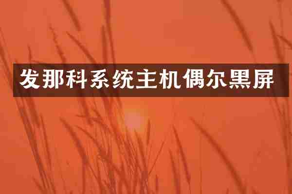 发那科系统主机偶尔黑屏