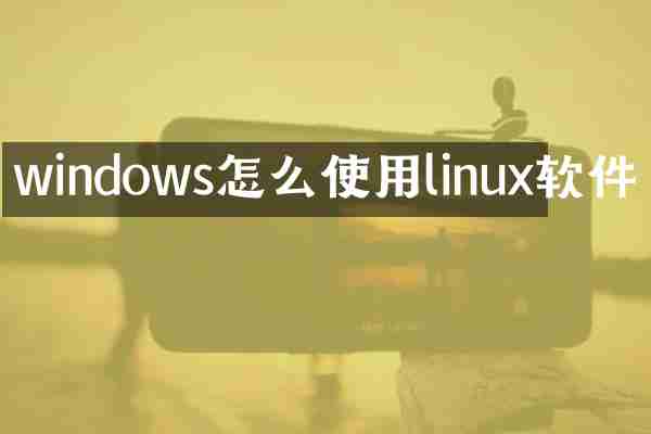 windows怎么使用linux软件