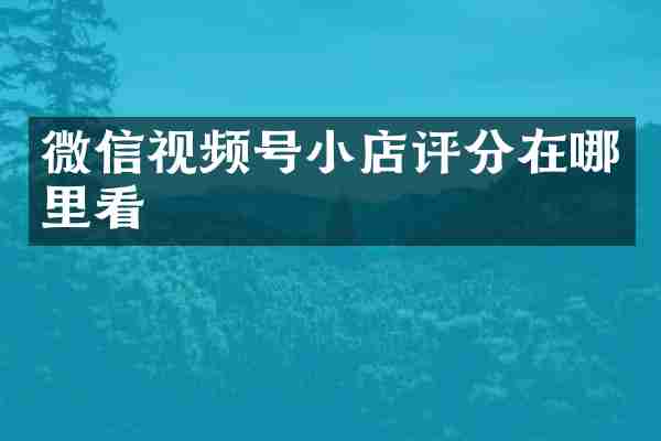 微信视频号小店评分在哪里看