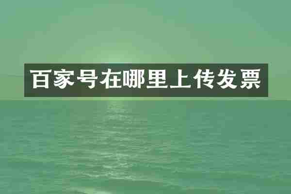 百家号在哪里上传发票