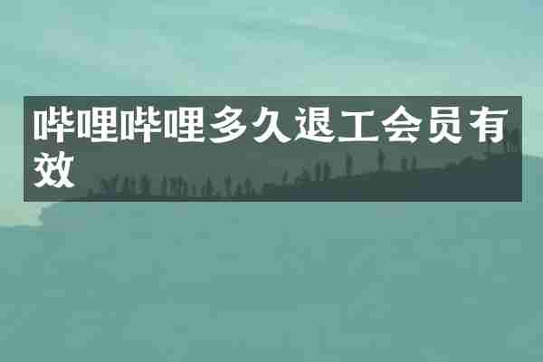 哔哩哔哩多久退工会员有效