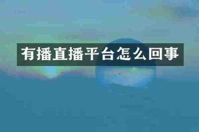 有播直播平台怎么回事