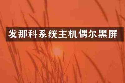 发那科系统主机偶尔黑屏