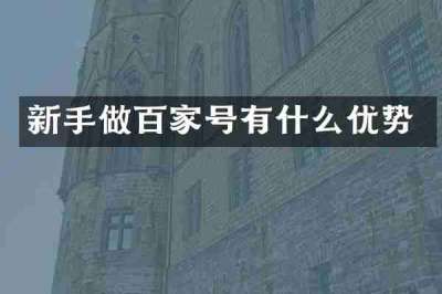 新手做百家号有什么优势
