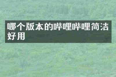 哪个版本的哔哩哔哩简洁好用