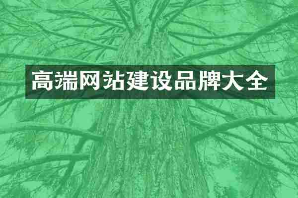 高端网站建设品牌大全