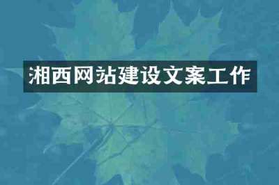 湘西网站建设文案工作