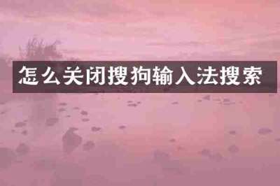 怎么关闭搜狗输入法搜索