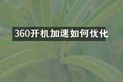 360开机加速如何优化